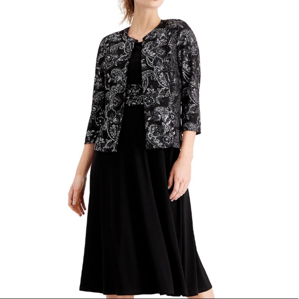 Jessica Howard size 6 dress black/silver $119 NWT